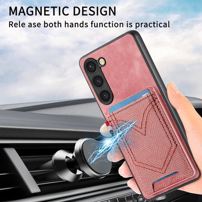 For Samsung Galaxy S25+ 5G Denim Texture Leather Skin Phone Case with Card Slot(Pink) - Galaxy S25+ 5G Cases by buy2fix | Online Shopping UK | buy2fix