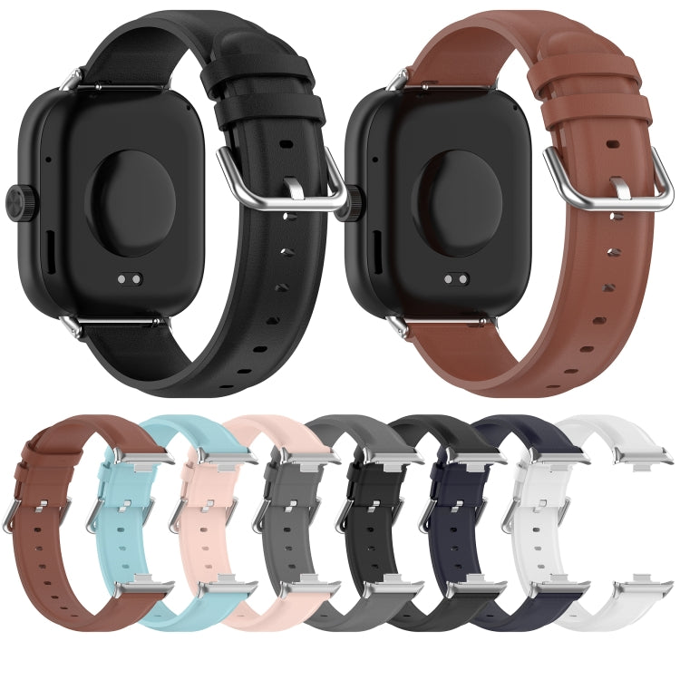 For Xiaomi Mi Band 8 Pro Round Tail Top Layer Leather Watch Band(Brown) - Watch Bands by buy2fix | Online Shopping UK | buy2fix