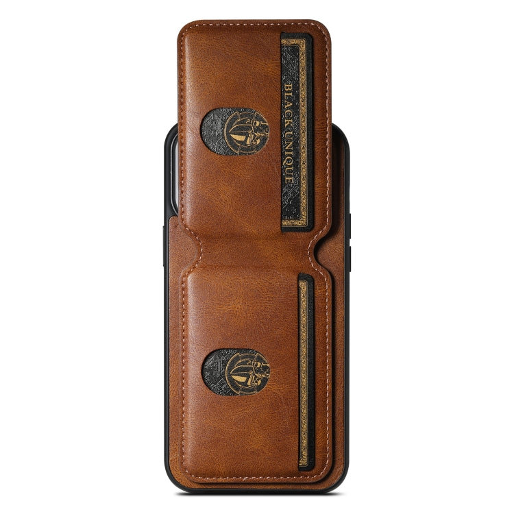 For iPhone 15 Pro Max Suteni H02 Leather Wallet Stand Back Phone Case(Brown) - iPhone 15 Pro Max Cases by Suteni | Online Shopping UK | buy2fix