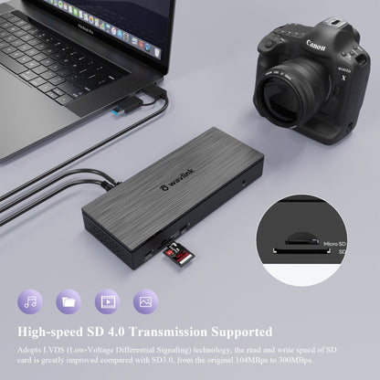WAVLINK UG69PD10 1 to 4 Screens 4K/5K AV Transfer USB-C to HD Type-C Docking Station Hub, Plug:AU Plug - USB HUB by WAVLINK | Online Shopping UK | buy2fix