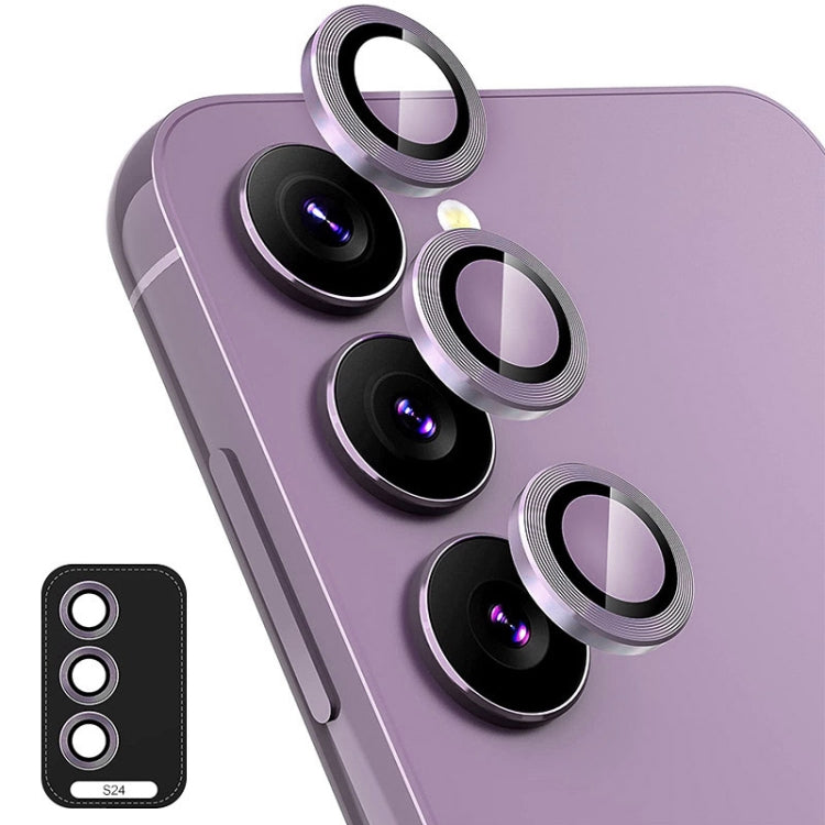 For Samsung Galaxy S24 5G ENKAY Hat-Prince 9H Rear Camera Lens Aluminium Alloy Tempered Glass Film(Purple) - Galaxy S24 5G Tempered Glass by ENKAY | Online Shopping UK | buy2fix