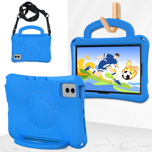 For Samsung Galaxy Tab S9 FE 11 X510 2023 Handle Football Shaped EVA Shockproof Tablet Case(Blue) - Galaxy Tab S9 FE by buy2fix | Online Shopping UK | buy2fix