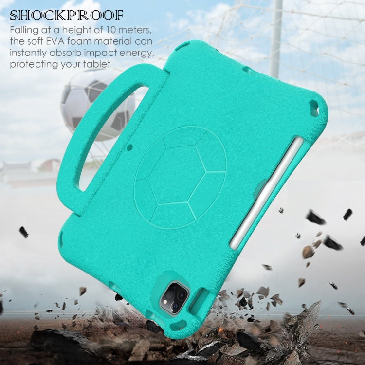 For iPad Air 11 2025 / 2024 Handle Football Shaped EVA Shockproof Tablet Case(Mint  Green) - iPad Air 11 2025 / 2024 Cases by buy2fix | Online Shopping UK | buy2fix