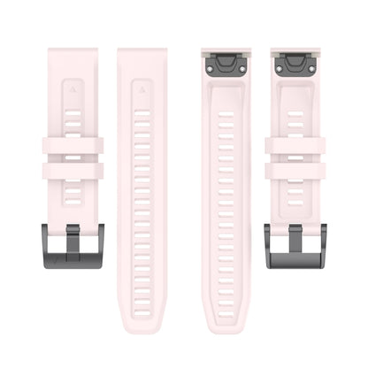 For Garmin Quatix 7 Pro Solid Color Black Buckle Silicone Quick Release Watch Band(Pink) - Watch Bands by buy2fix | Online Shopping UK | buy2fix