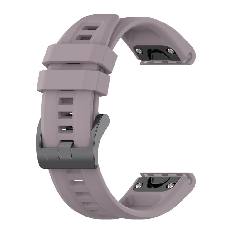 For Garmin Fenix 7 Pro Solid Color Black Buckle Silicone Quick Release Watch Band(Purple) - Watch Bands by buy2fix | Online Shopping UK | buy2fix