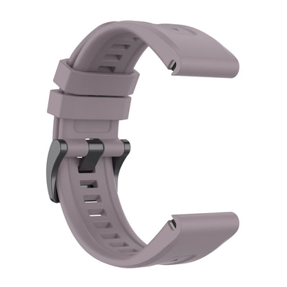 For Garmin Fenix 7 Pro Solid Color Black Buckle Silicone Quick Release Watch Band(Purple) - Watch Bands by buy2fix | Online Shopping UK | buy2fix