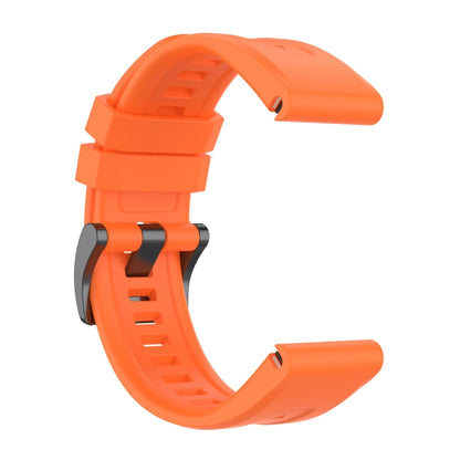 For Garmin Fenix 7 Pro Solid Color Black Buckle Silicone Quick Release Watch Band(Orange) - Watch Bands by buy2fix | Online Shopping UK | buy2fix