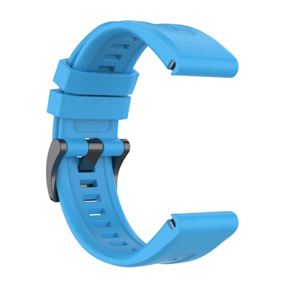 For Garmin Instinct 2 / Instinct Solid Color Black Buckle Silicone Quick Release Watch Band(Sky Blue) - Watch Bands by buy2fix | Online Shopping UK | buy2fix
