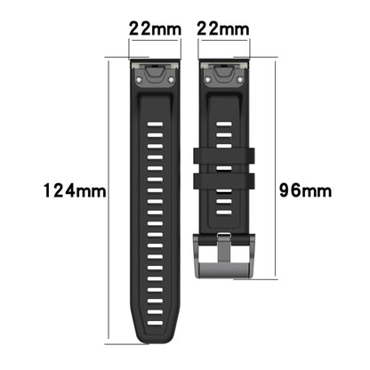 For Garmin MARQ Solid Color Black Buckle Silicone Quick Release Watch Band(Dark Blue) - Watch Bands by buy2fix | Online Shopping UK | buy2fix