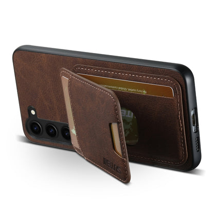 For Samsung Galaxy S24+ 5G Suteni H02 Litchi Leather Card Wallet Stand Back Phone Case(Brown) - Galaxy S24+ 5G Cases by Suteni | Online Shopping UK | buy2fix