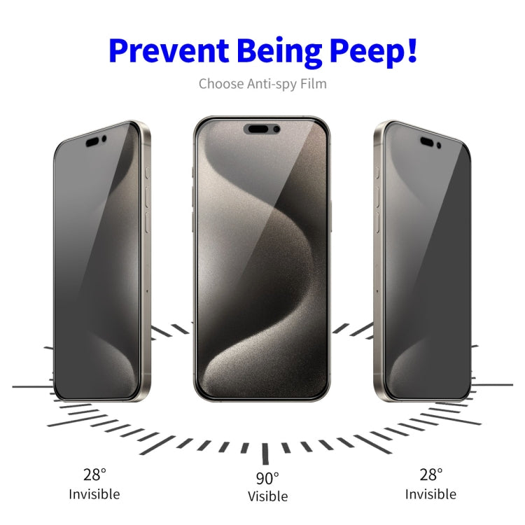 For iPhone 15 Pro Max ENKAY Easy Install Anti-peeping Privacy Full Screen Tempered Glass Film - iPhone 15 Pro Max Tempered Glass by ENKAY | Online Shopping UK | buy2fix