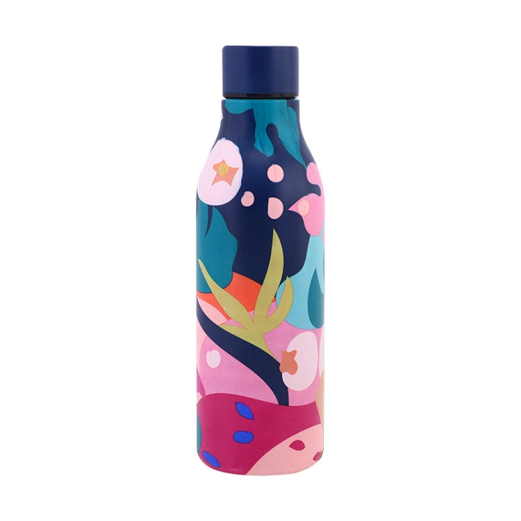 JUNSUNMAY Geometric Patterns Coating 304 Stainless Steel  550ml Water Vacuum Bottle(Dark Blue) - Vacuum Thermoses & Cups by JUNSUNMAY | Online Shopping UK | buy2fix