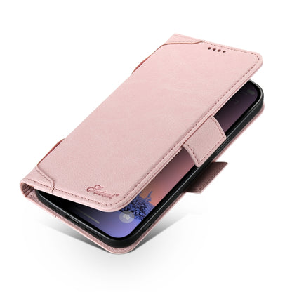 For iPhone 15 Pro Max SUTENI J07 Multifunctional Horizontal Flip Magsafe Leather Phone Case(Pink) - iPhone 15 Pro Max Cases by Suteni | Online Shopping UK | buy2fix