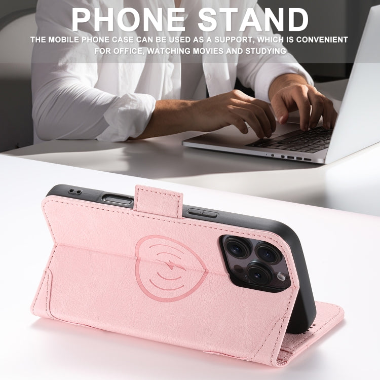 For iPhone 16 Plus SUTENI J07 Multifunctional Horizontal Flip Magsafe Leather Phone Case(Pink) - iPhone 16 Plus Cases by Suteni | Online Shopping UK | buy2fix