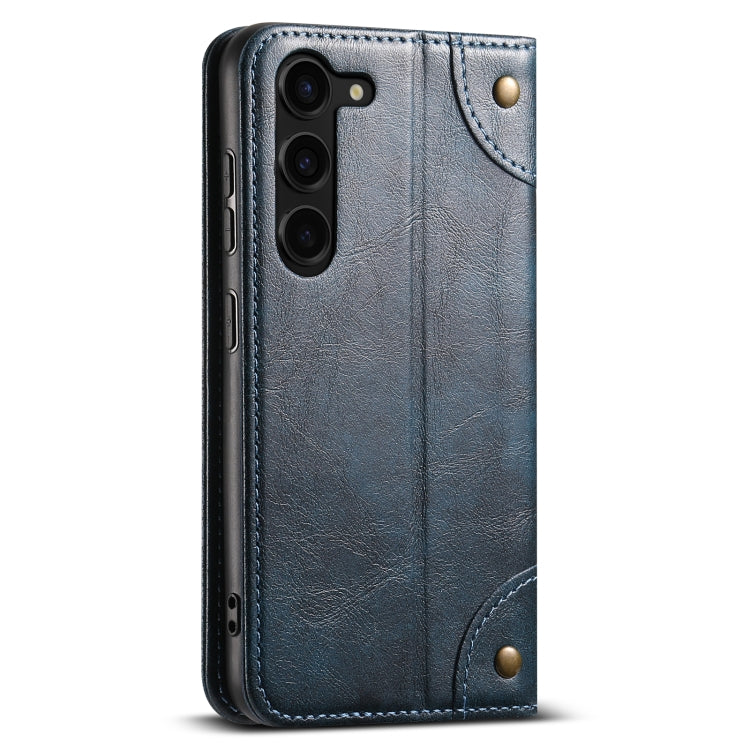 For Samsung Galaxy S24+ 5G Suteni Baroque Calf Texture Buckle Wallet Leather Phone Case(Blue) - Galaxy S24+ 5G Cases by Suteni | Online Shopping UK | buy2fix