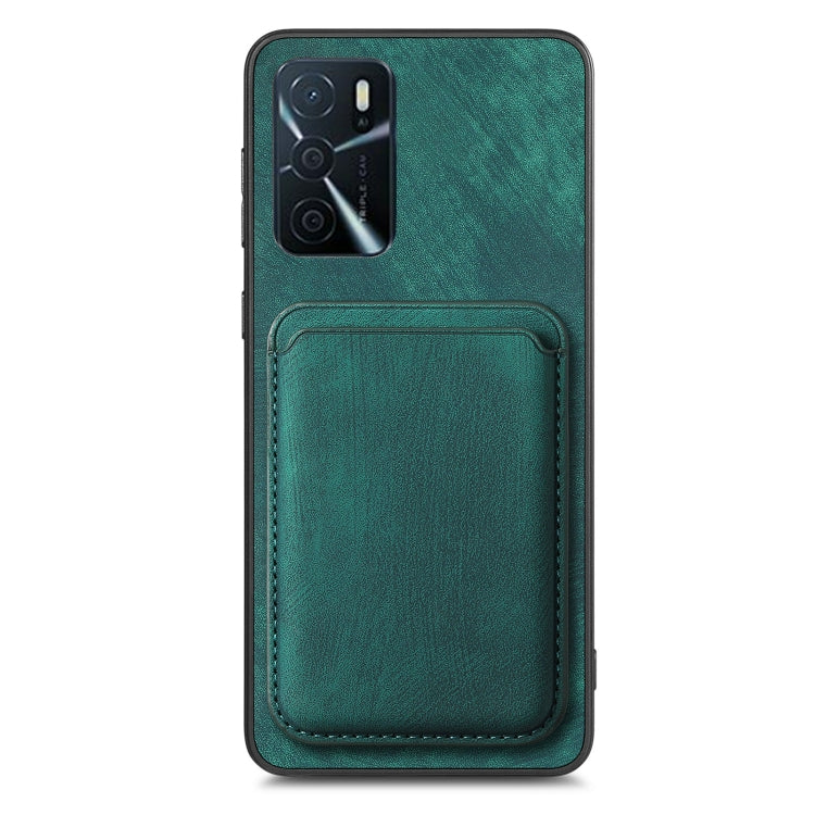 For OPPO Reno8 T 5G Retro Leather Card Bag Magnetic Phone Case(Green) - OPPO Cases by buy2fix | Online Shopping UK | buy2fix