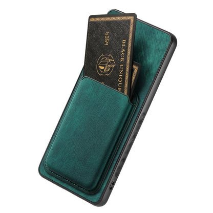 For OPPO Reno9 Pro+ 5G Retro Leather Card Bag Magnetic Phone Case(Green) - OPPO Cases by buy2fix | Online Shopping UK | buy2fix