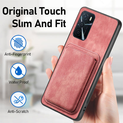 For OPPO Reno6 Pro 5G Retro Leather Card Bag Magnetic Phone Case(Pink) - OPPO Cases by buy2fix | Online Shopping UK | buy2fix