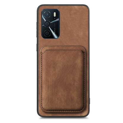 For OPPO A78 5G / A58 5G Retro Leather Card Bag Magnetic Phone Case(Brown) - OPPO Cases by buy2fix | Online Shopping UK | buy2fix