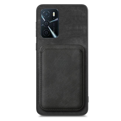 For OPPO A7/A12 Retro Leather Card Bag Magnetic Phone Case(Black) - OPPO Cases by buy2fix | Online Shopping UK | buy2fix