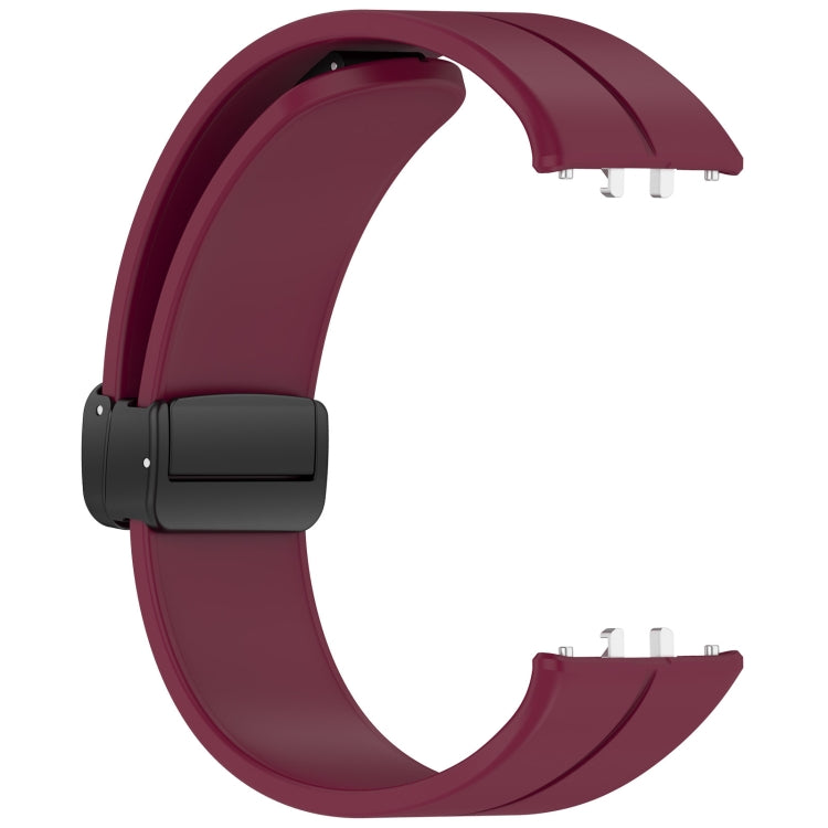 For Samsung Galaxy Fit 3 SM-R390 Magnetic Folding Buckle Silicone Watch Band(Wine Red) - Watch Bands by buy2fix | Online Shopping UK | buy2fix