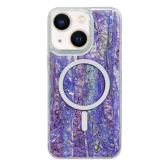 For iPhone 14 Plus Shell Texture Multicolor MagSafe TPU Phone Case(Purple) - iPhone 14 Plus Cases by buy2fix | Online Shopping UK | buy2fix