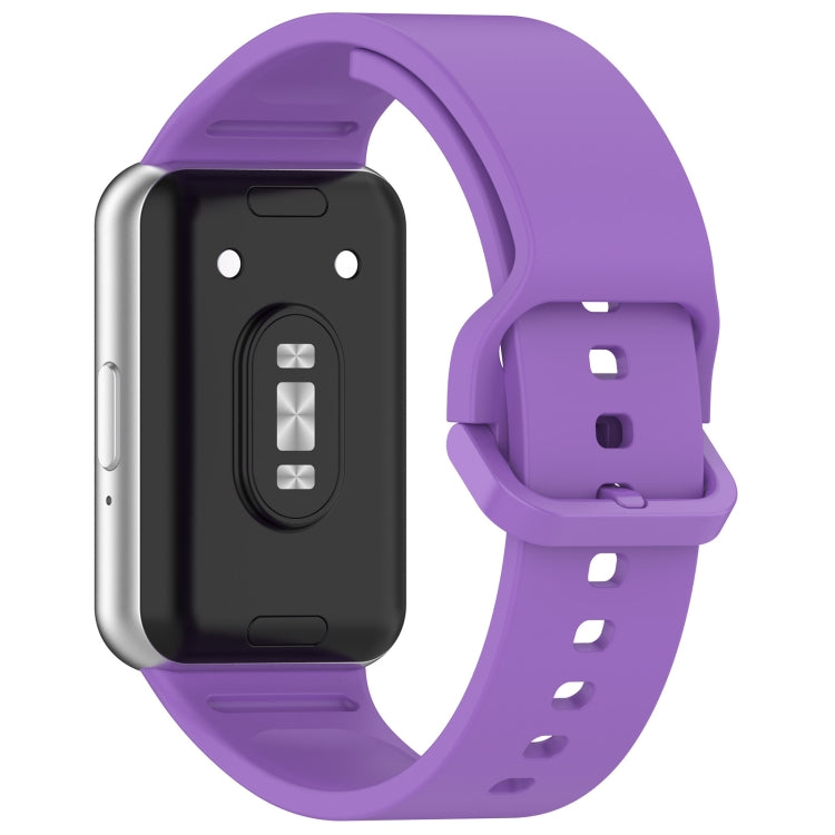 For Samsung Galaxy Fit 3 Solid Color Colorful Buckle Silicone Watch Band(Purple) - Watch Bands by buy2fix | Online Shopping UK | buy2fix