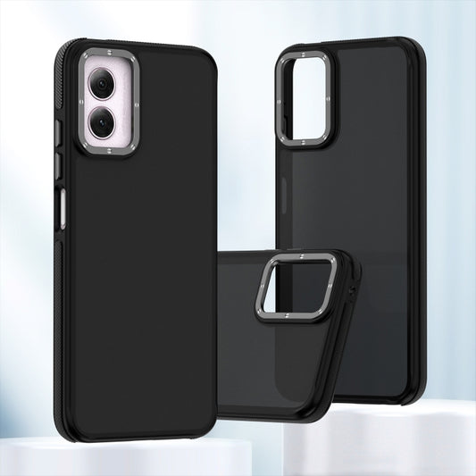 For Motorola Moto G Play 2024 Dual-Color Shockproof TPU Phone Case(Black) - Motorola Cases by buy2fix | Online Shopping UK | buy2fix
