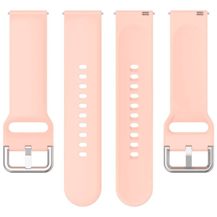 For Xiaomi Watch 2 Solid Color Metal Silver Buckle Silicone Watch Band, Size: L(Pink) - Watch Bands by buy2fix | Online Shopping UK | buy2fix