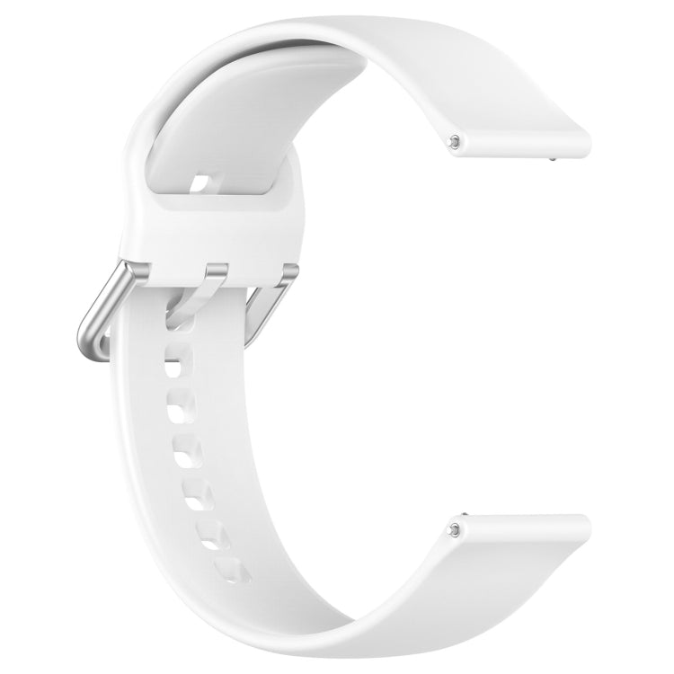 For Xiaomi Watch 2 Solid Color Metal Silver Buckle Silicone Watch Band, Size: L(White) - Watch Bands by buy2fix | Online Shopping UK | buy2fix