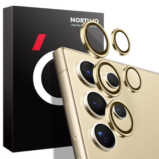 For Samsung Galaxy S24 Ultra 5G NORTHJO Camera LensCD Vein Metal Ring Tempered Glass Film(Gold) - Galaxy S24 Ultra 5G Tempered Glass by NORTHJO | Online Shopping UK | buy2fix