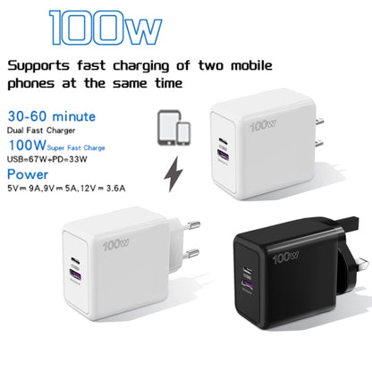USB 67W / Type-C PD 33W Super fast Charging Full Protocol Mobile Phone Charger, EU Plug(Black) - USB Charger by buy2fix | Online Shopping UK | buy2fix
