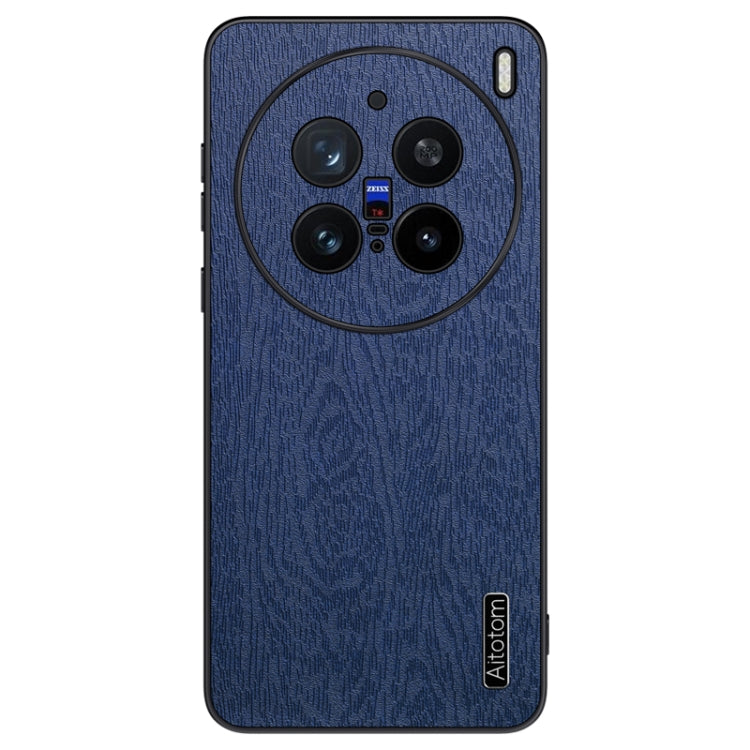 For vivo X200 Pro mini Tree Bark Leather Shockproof Phone Case(Blue) - X200 Pro mini Cases by buy2fix | Online Shopping UK | buy2fix