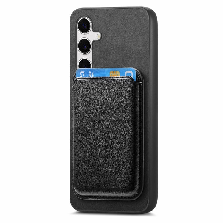 For Samsung Galaxy S23 FE 5G Retro Magsafe Card Bag PU Back Cover Phone Case(Black) - Galaxy S23 FE 5G Cases by buy2fix | Online Shopping UK | buy2fix