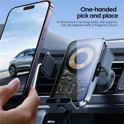X11s 66W High Power Transparent Car Wireless Charger Phone Bracket(Titanium) - Car Charger by buy2fix | Online Shopping UK | buy2fix