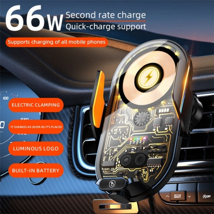 C23 66W Car Air Vent Phone Holder Wireless Charger(Gold) - Wireless Charger Holders by buy2fix | Online Shopping UK | buy2fix