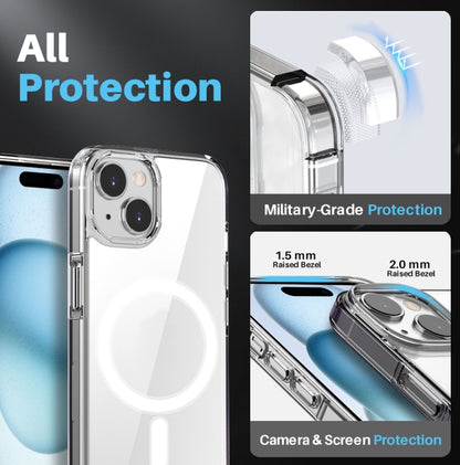 For iPhone 15 NORTHJO 3 in 1 Magsafe Clear Phone Case with Screen Film + Rear Lens Film - iPhone 15 Tempered Glass by NORTHJO | Online Shopping UK | buy2fix