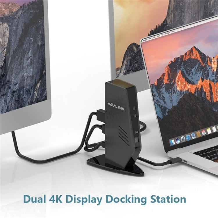 WAVLINK UG69PD5 USB-C HD 60Hz Monitor Adapter Dual 4K Display Docking Station, Plug:UK Plug - USB HUB by WAVLINK | Online Shopping UK | buy2fix