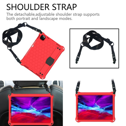 For iPad Air 11 2024 Honeycomb EVA Hybrid PC Tablet Case with Strap(Red+Black) - iPad Air 11 2024 Cases by buy2fix | Online Shopping UK | buy2fix