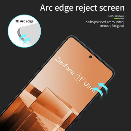 For ASUS Zenfone 11 Ultra PINWUYO 9H 3D Curved Full Screen Explosion-proof Tempered Glass Film(Black) - ASUS Tempered Glass by PINWUYO | Online Shopping UK | buy2fix
