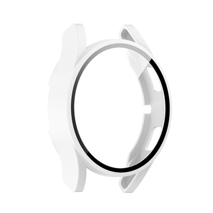 For Samsung Galaxy Watch FE 40mm PC + Tempered Glass Film Integrated Watch Protective Case(White) - Watch Cases by buy2fix | Online Shopping UK | buy2fix