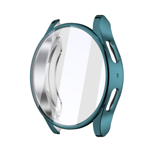 For Samsun Galaxy Watch 7 44mm Full Coverage TPU Electroplated Watch Protective Case(Cyan) - Watch Cases by buy2fix | Online Shopping UK | buy2fix
