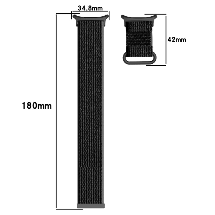 For Samsung Galaxy Watch Ultra 47mm Hook and Loop Fastener Loop Nylon Watch Band(Black+Gray) - Watch Bands by buy2fix | Online Shopping UK | buy2fix