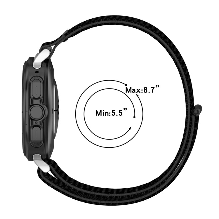 For Samsung Galaxy Watch Ultra 47mm Loop Nylon Hook and Loop Fastener Watch Band(Black) - Watch Bands by buy2fix | Online Shopping UK | buy2fix