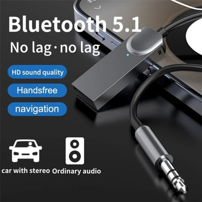 M02 3.5mm AUX Car Audio System Wireless Adapter Car Bluetooth Hands-Free Call Spring Cord - Bluetooth Car Kits by buy2fix | Online Shopping UK | buy2fix