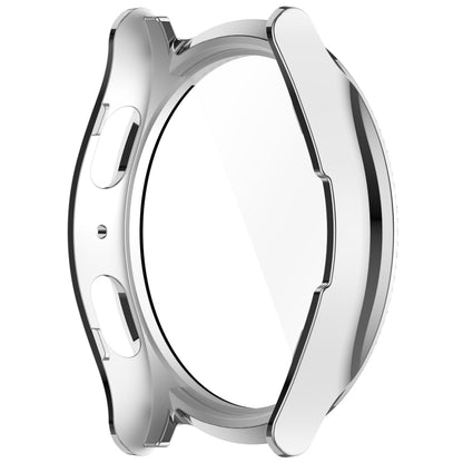 For Samsung Galaxy Watch 7 44mm Single Row Diamond PC + Tempered Film Integrated Watch Protective Case(Silver) - Watch Cases by buy2fix | Online Shopping UK | buy2fix