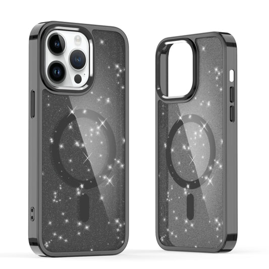 For iPhone 14 Pro Glitter MagSafe Shockproof Phone Case(Black) - iPhone 14 Pro Cases by buy2fix | Online Shopping UK | buy2fix