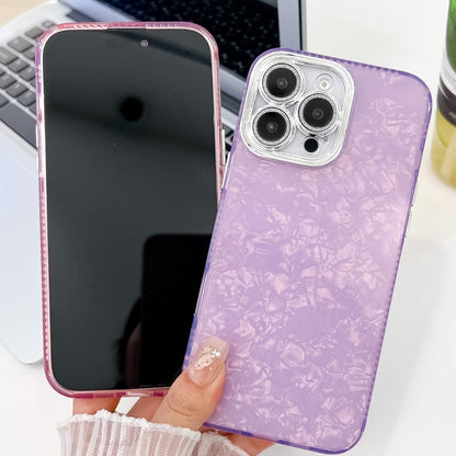 For iPhone 16 Plating Glitter Texture TPU Phone Case with Lens Film(Purple Tinfoil Texture) - iPhone 16 Cases by buy2fix | Online Shopping UK | buy2fix