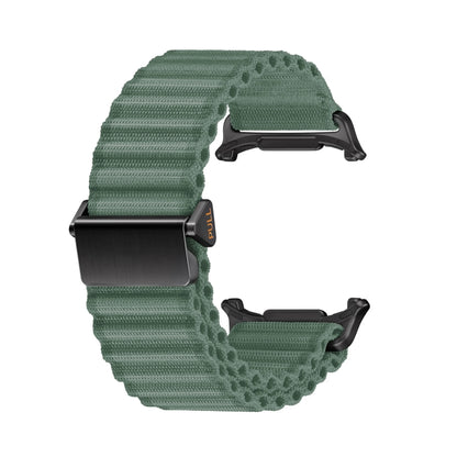 For Apple Watch Ultra 2 49mm Off Road Magnetic Buckle Braided Nylon Watch Band(Army Green) - Watch Bands by buy2fix | Online Shopping UK | buy2fix