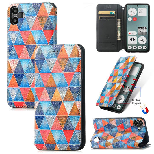 For Nothing CMF Phone 1 CaseNeo Colorful Magnetic Leather Phone Case(Rhombus Mandala) - More Brand by buy2fix | Online Shopping UK | buy2fix